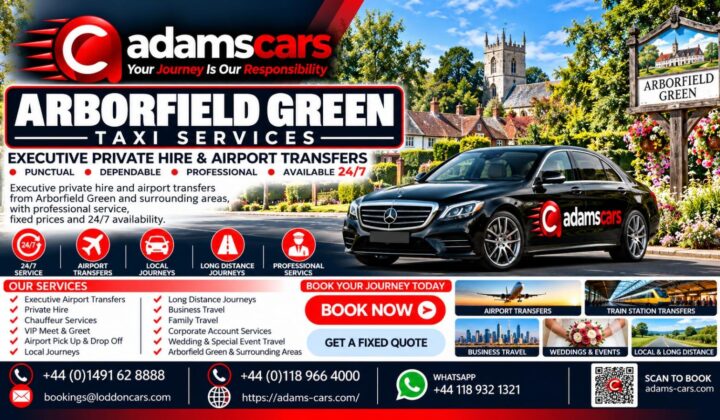 Arborfield Green taxi service by Adam Cars Taxi Company for local journeys and travel around Berkshire.