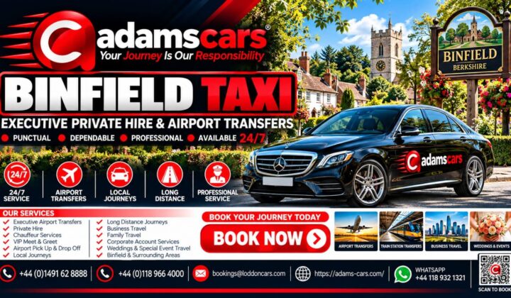 Binfield taxi service in Berkshire by Adam Cars Taxi Company.