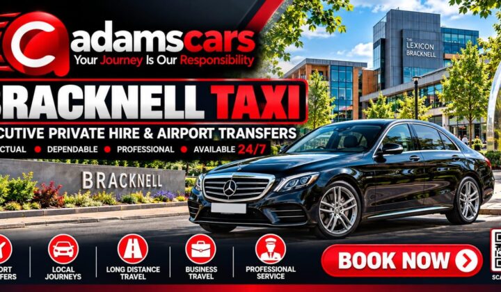 Bracknell taxi service for local journeys and transfers by Adam Cars Taxi Company.