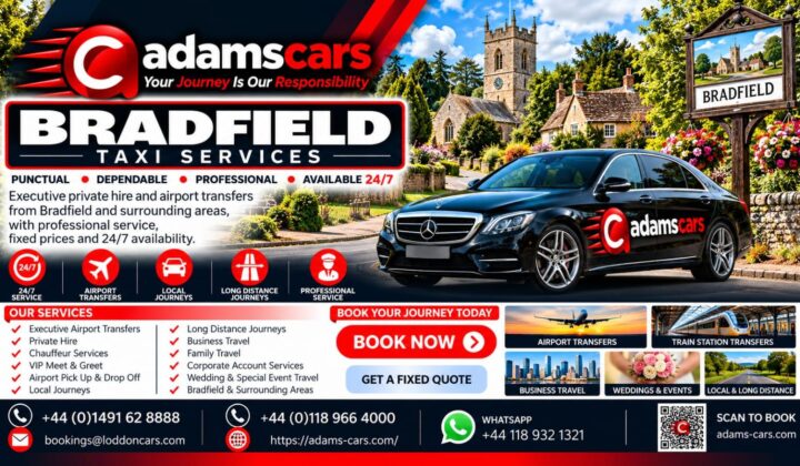 Bradfield taxi service by Adam Cars Taxi Company for local journeys and travel to Reading and nearby Berkshire destinations.