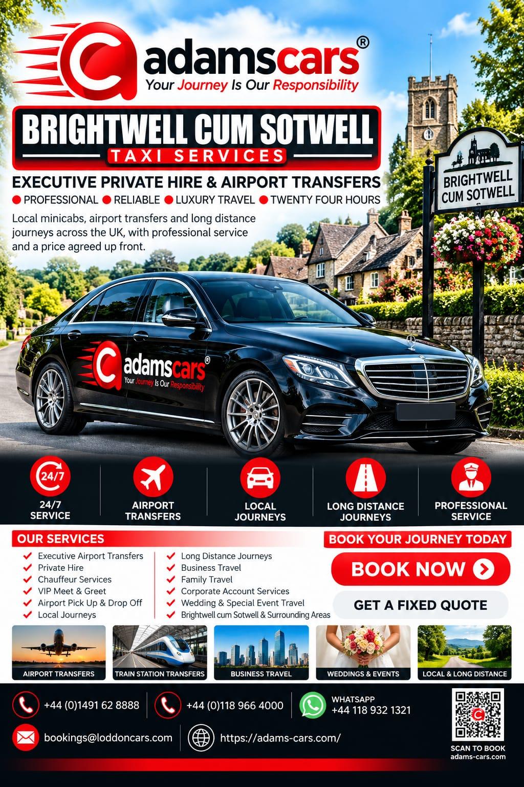 Brightwell-cum-Sotwell taxi service by Adam Cars Taxi Company in South Oxfordshire.