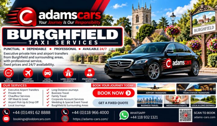 Burghfield taxi service by Adam Cars Taxi Company for local journeys and travel to Reading and nearby Berkshire destinations.