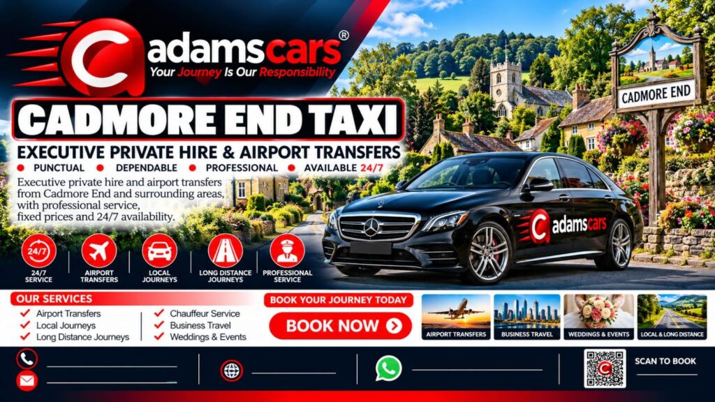 Cadmore end taxi - Adams Cars Cadmore End taxi service in Buckinghamshire