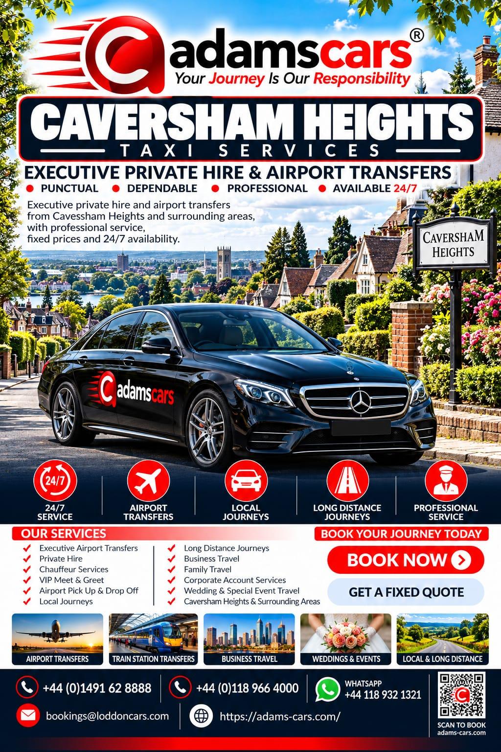 Caversham Heights taxi service for local journeys and pre-booked travel