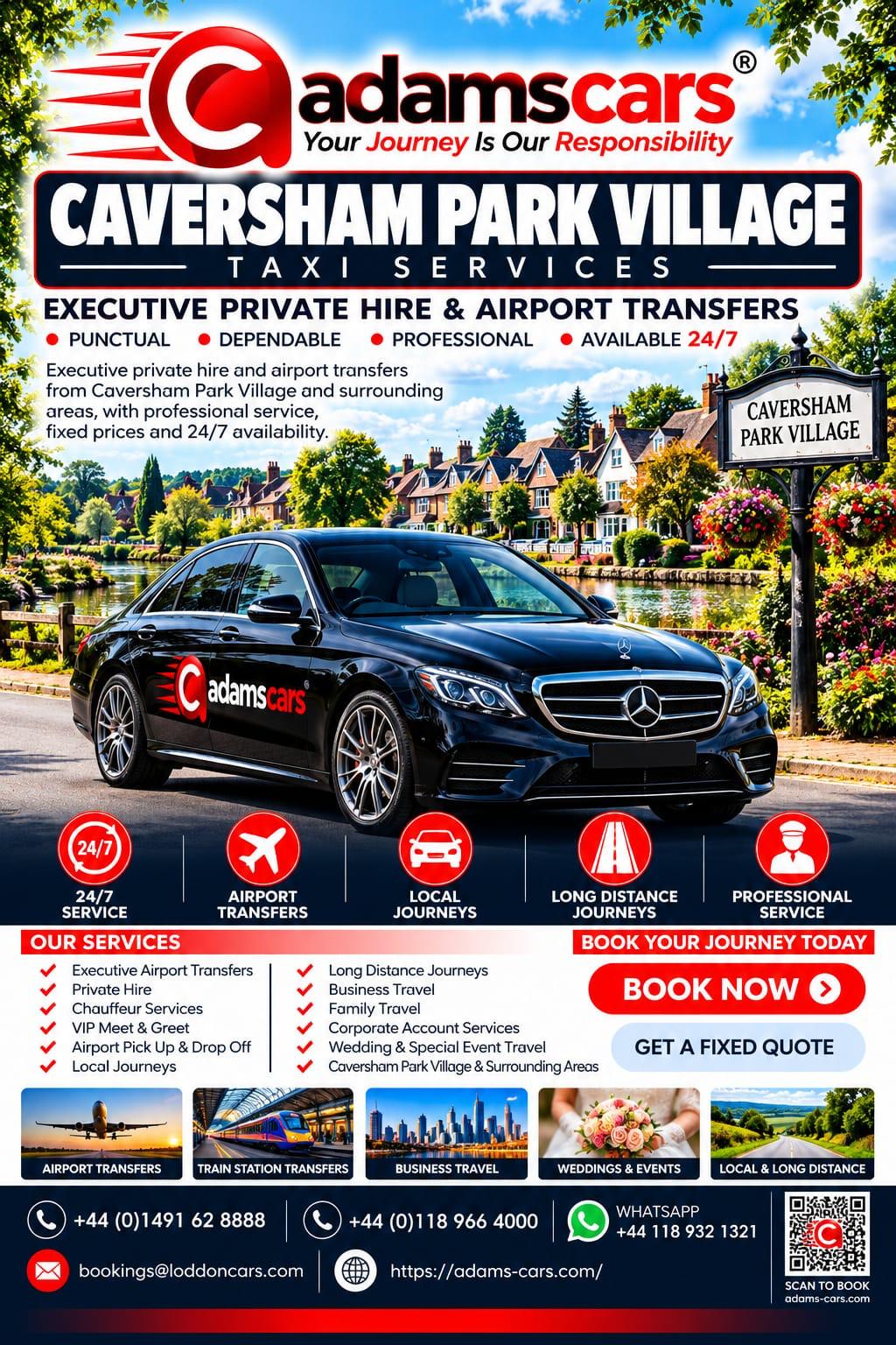 Caversham Park Village taxi service for local journeys and pre-booked travel