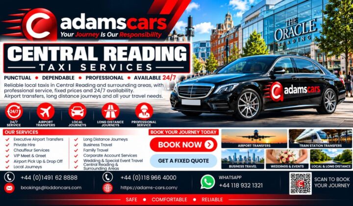 Central Reading taxi service from Adam Cars Taxi Company.
