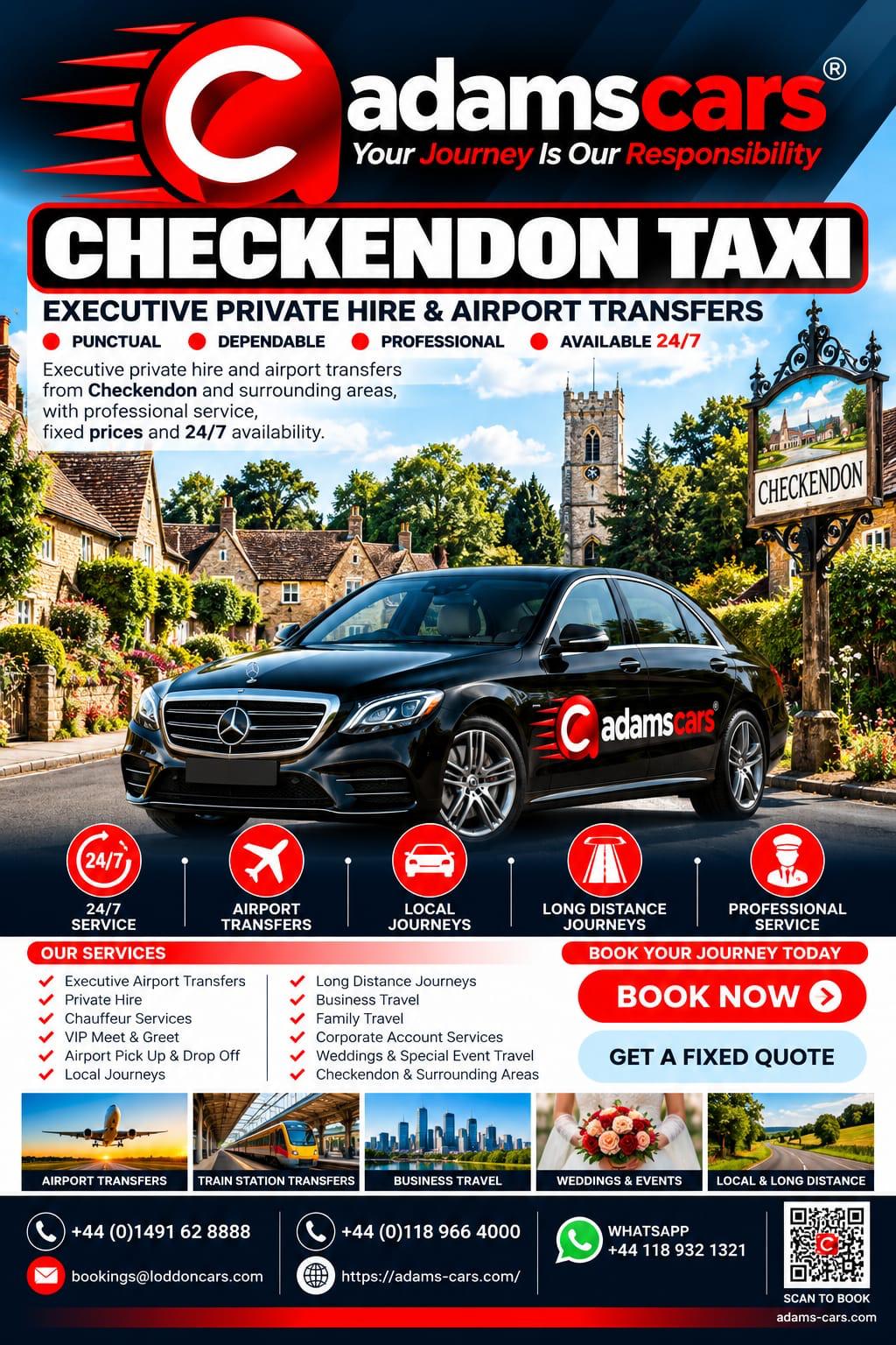 Checkendon taxi - Adams Cars Checkendon taxi service in Oxfordshire