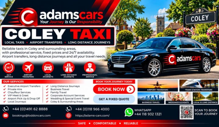 Coley taxi service in Reading by Adam Cars Taxi Company.