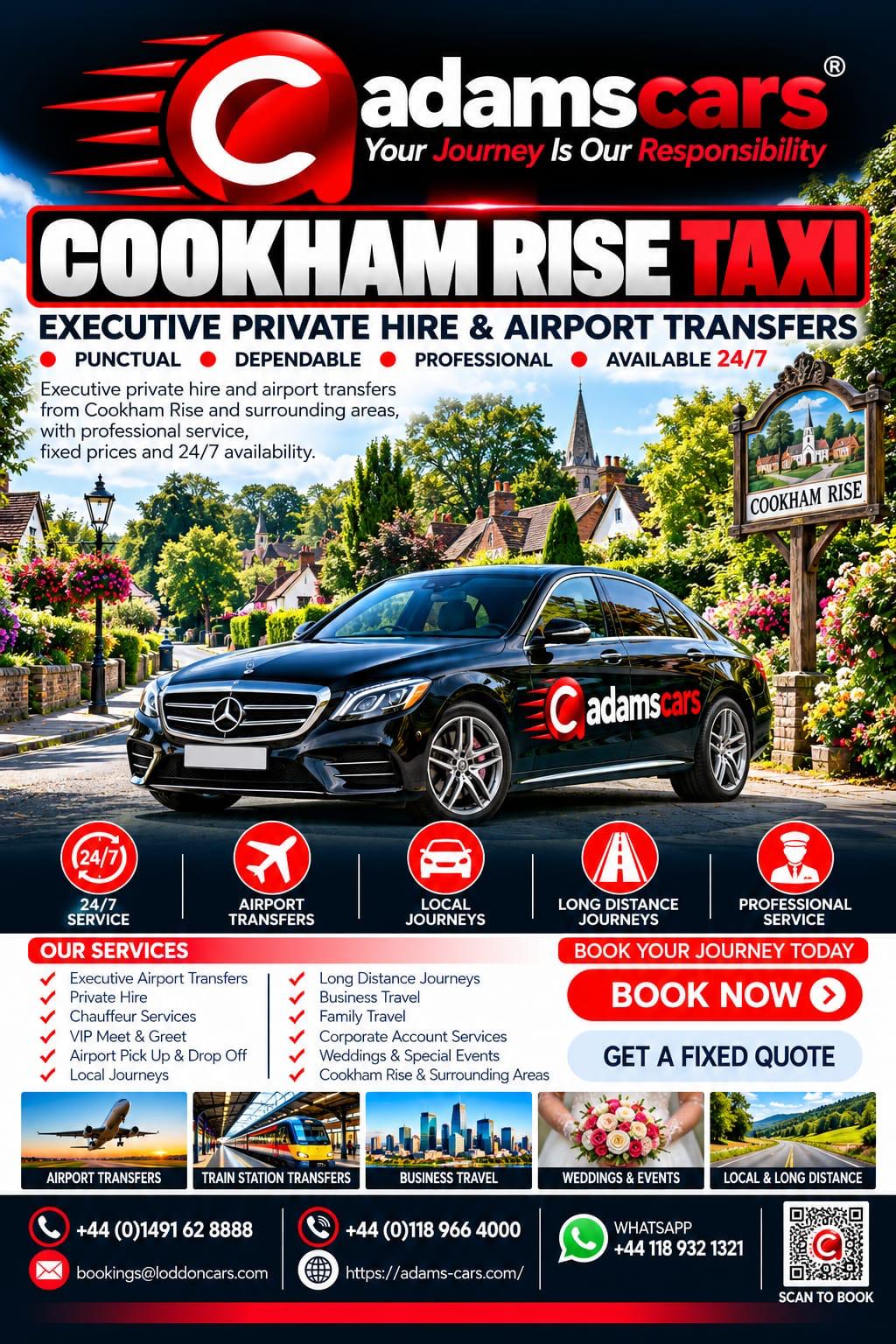 Cookham Rise taxi service by Adam Cars Taxi Company in Berkshire.