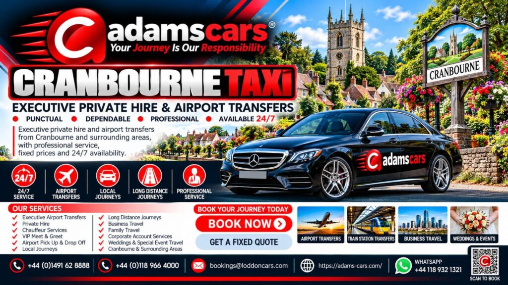 Cranbourne taxi service in Berkshire by Adam Cars Taxi Company.
