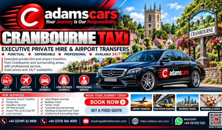 Cranbourne taxi service in Berkshire by Adam Cars Taxi Company.