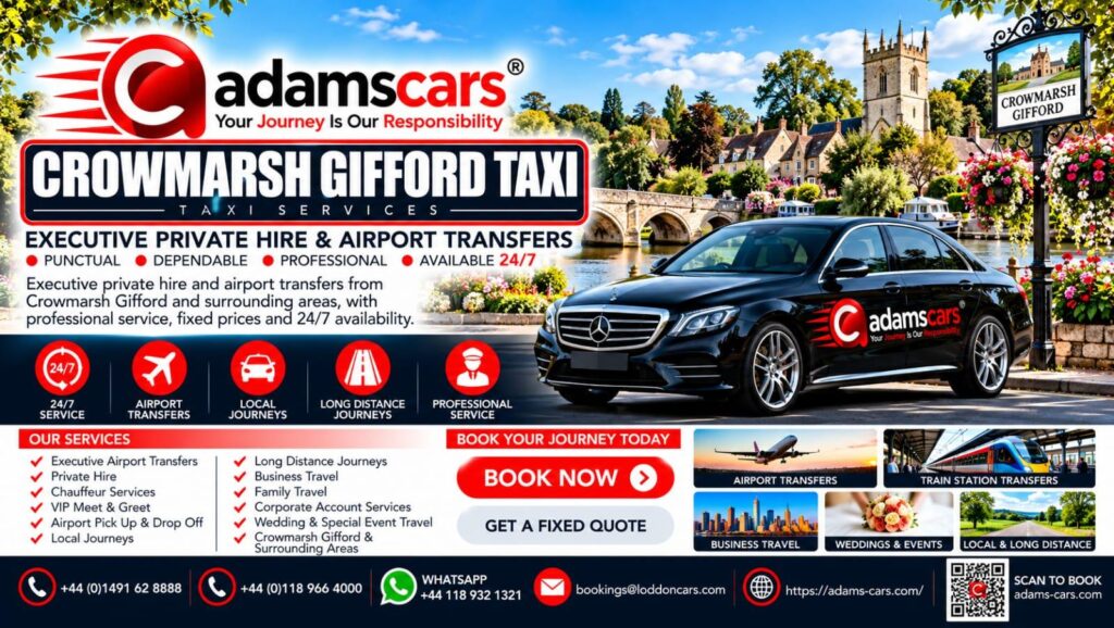 Crowmarsh Gifford taxi service by Adam Cars Taxi Company in South Oxfordshire.