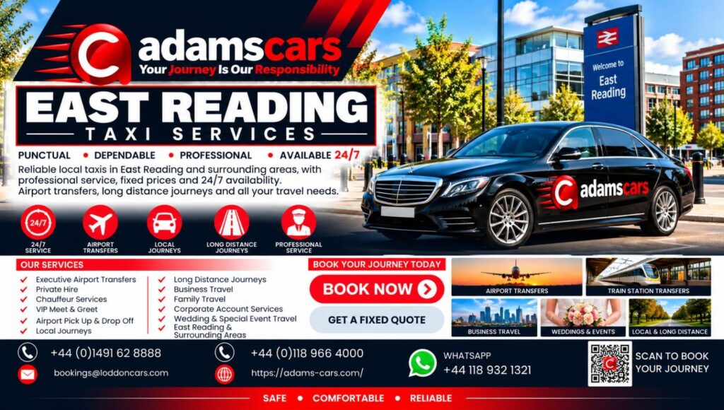 East Reading taxi service by Adam Cars Taxi Company.