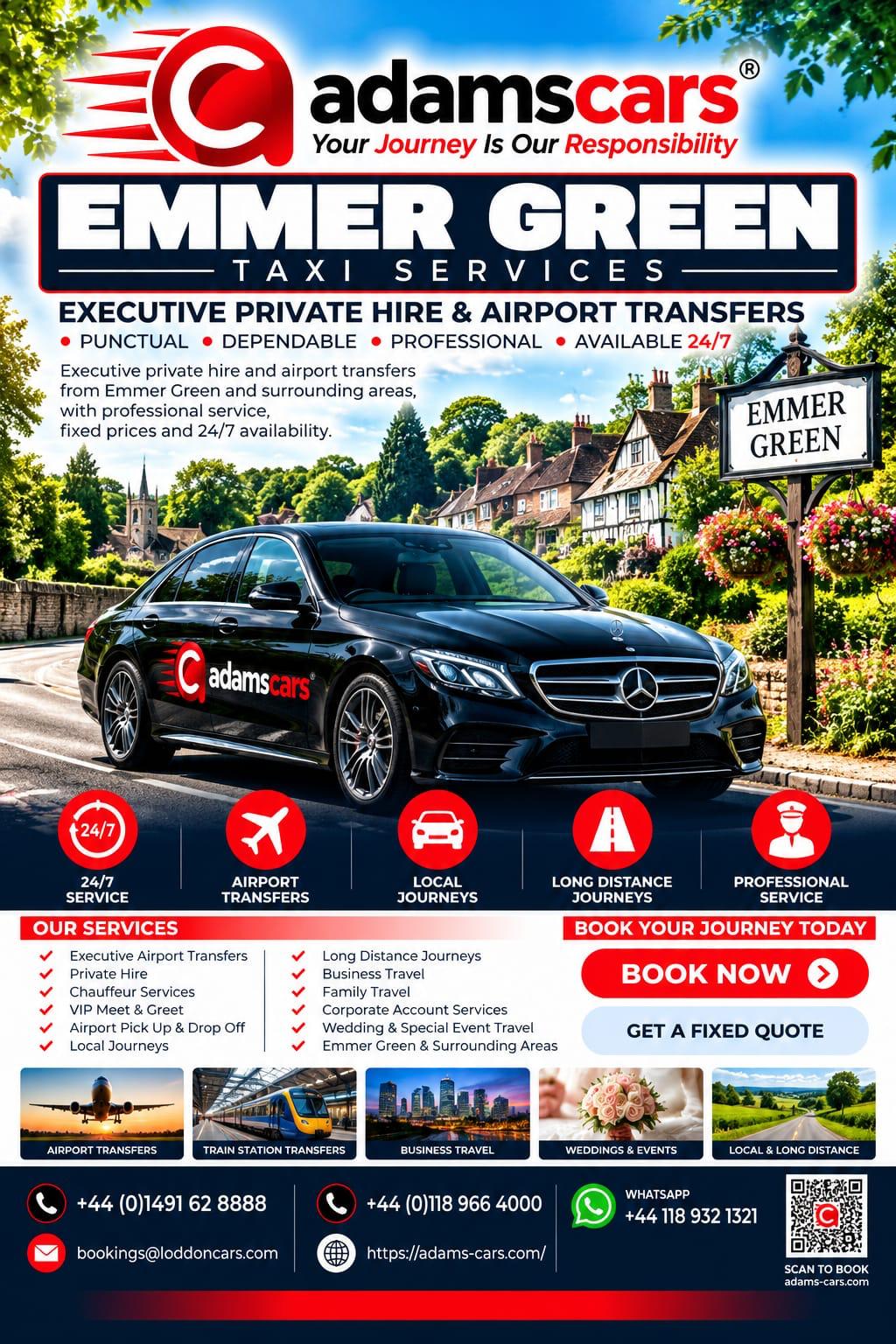 Emmer Green taxi service for local journeys and pre-booked travel