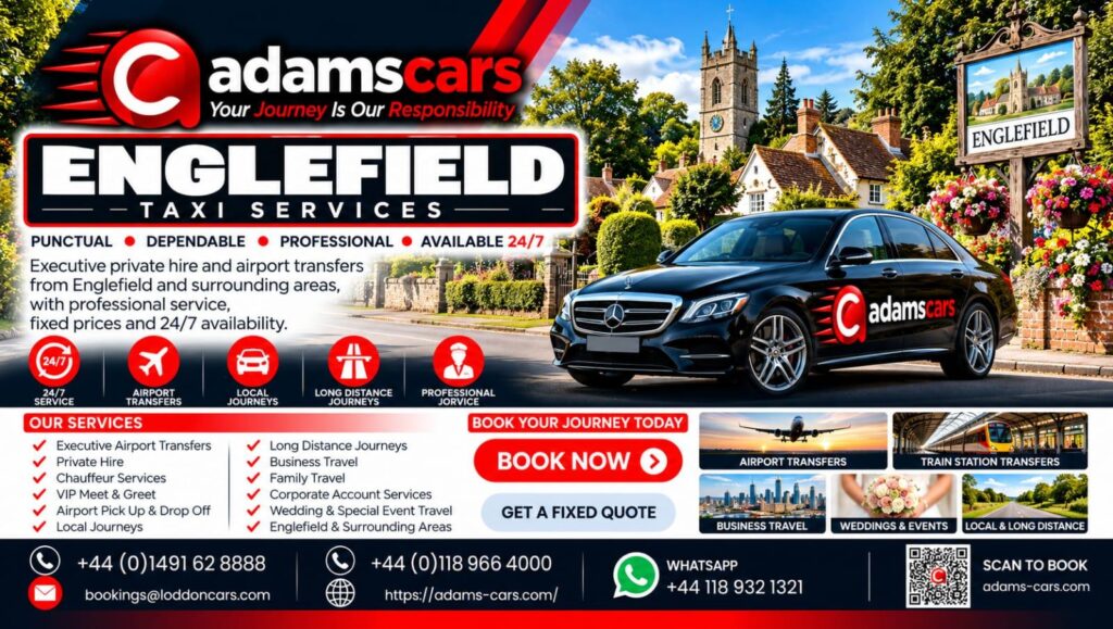 Englefield taxi service by Adam Cars Taxi Company for local journeys and travel to Reading and nearby Berkshire destinations.