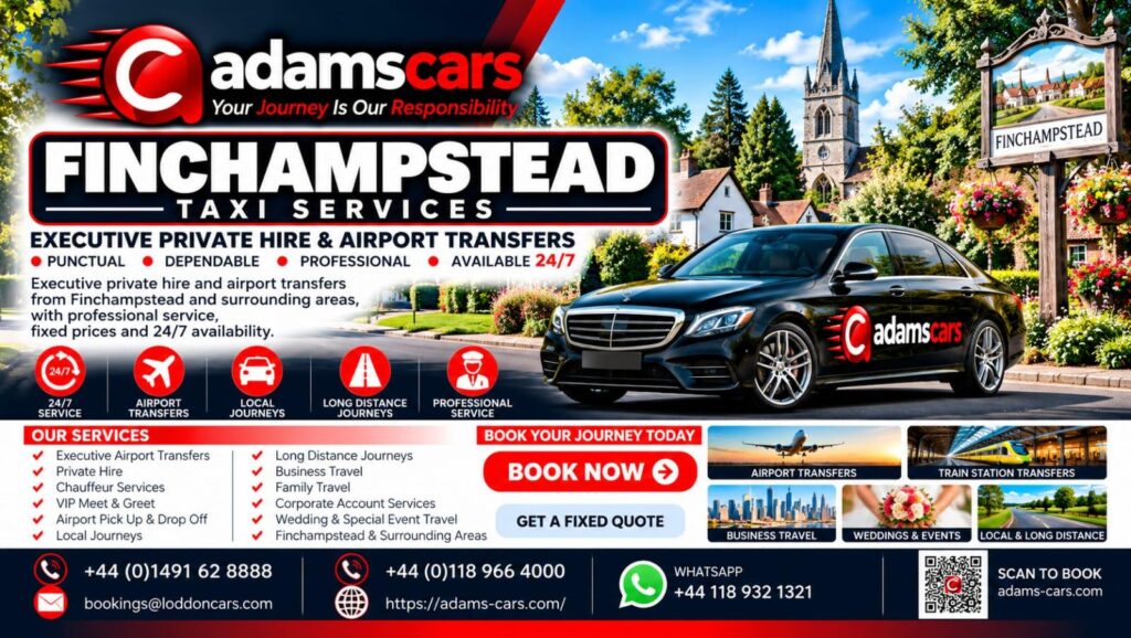 Finchampstead taxi service by Adam Cars Taxi Company for local journeys and travel across Berkshire.