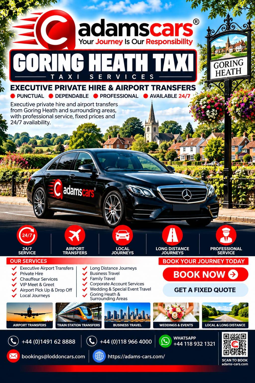 Goring Heath taxi service by Adam Cars Taxi Company in the Oxfordshire countryside.