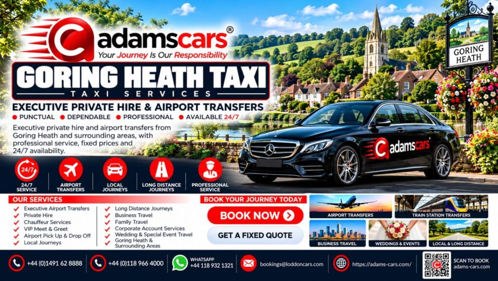 Goring Heath taxi service by Adam Cars Taxi Company in the Oxfordshire countryside.