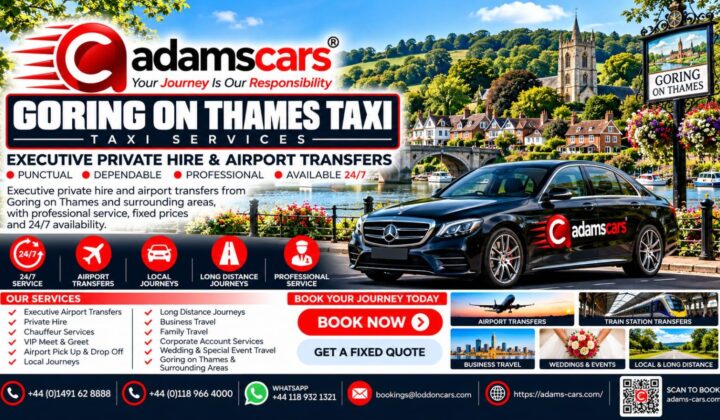 Goring-on-Thames taxi service from Adam Cars Taxi Company in the Thames Valley.