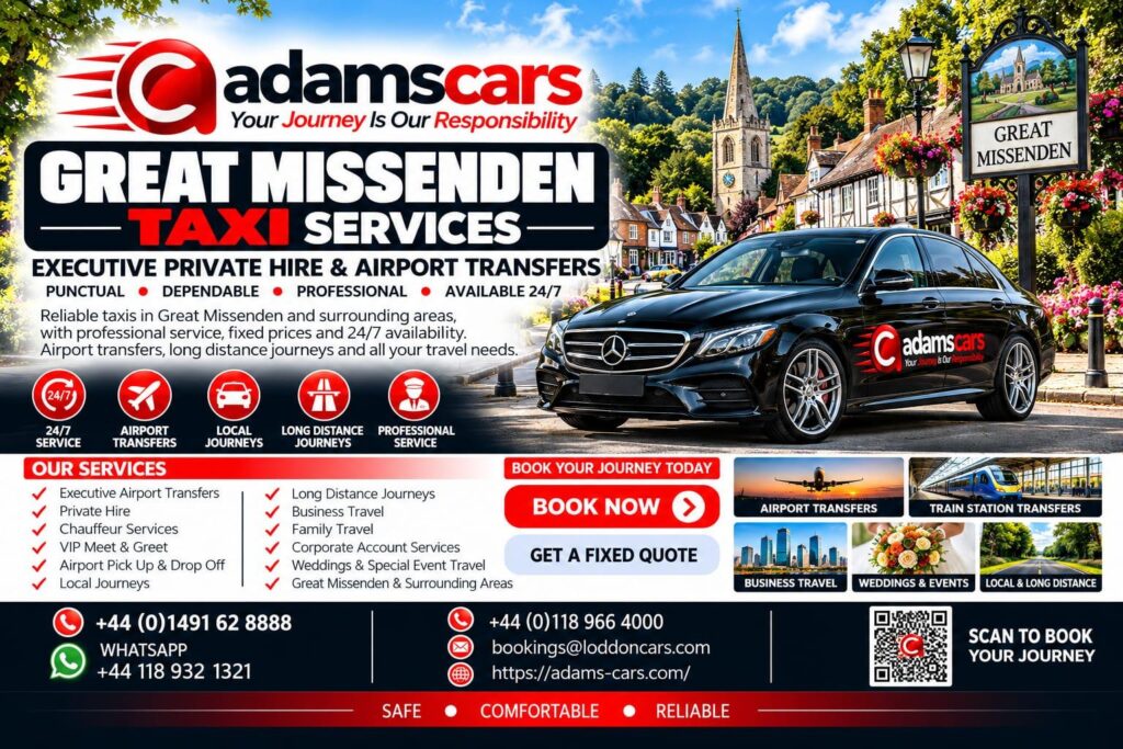 Great Missenden taxi service in Buckinghamshire by Adam Cars Taxi Company.