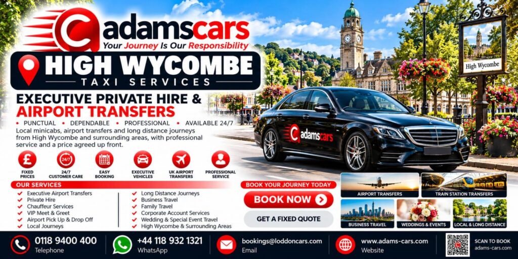 High Wycombe taxi service in Buckinghamshire by Adam Cars Taxi Company.