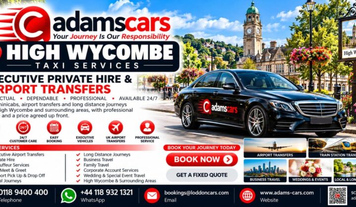 High Wycombe taxi service in Buckinghamshire by Adam Cars Taxi Company.
