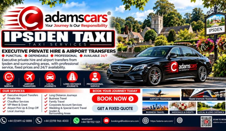 Ipsden taxi service by Adam Cars Taxi Company in South Oxfordshire.