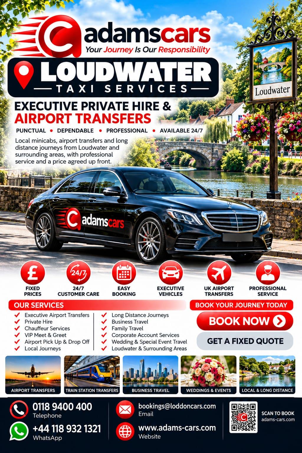 Loudwater taxi service in Buckinghamshire by Adam Cars Taxi Company.
