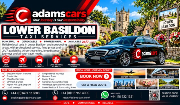 Lower Basildon taxi service by Adam Cars Taxi Company for local journeys, Reading transfers and travel around West Berkshire.