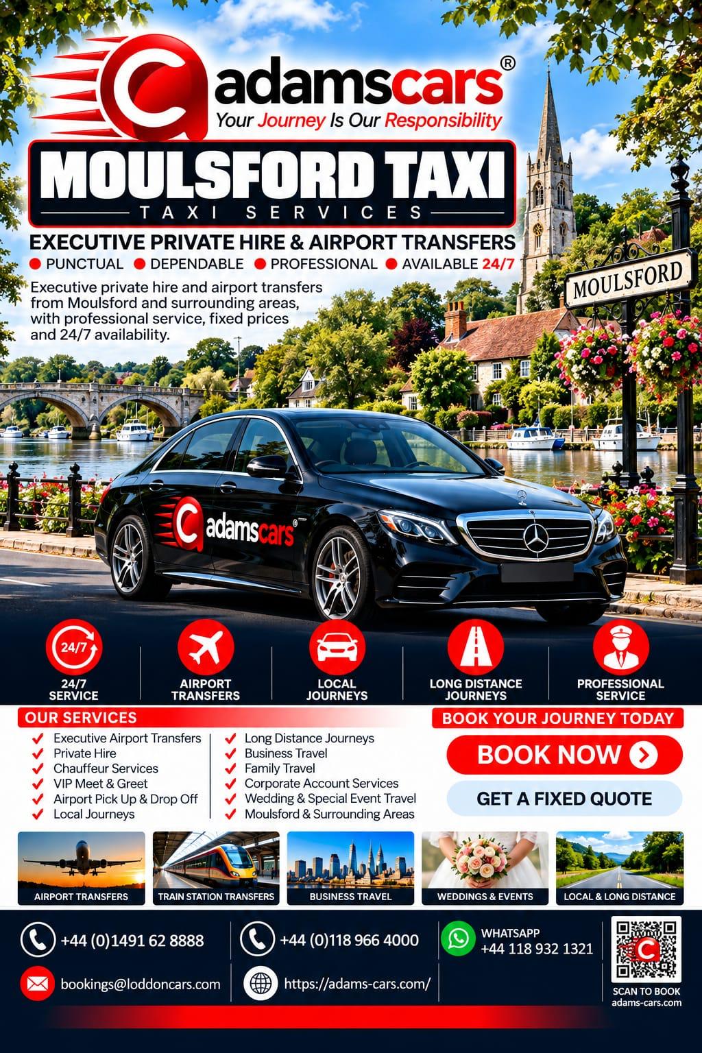 Moulsford taxi service by Adam Cars Taxi Company in South Oxfordshire.