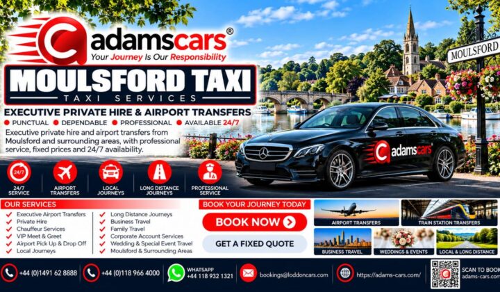 Moulsford taxi service by Adam Cars Taxi Company in South Oxfordshire.