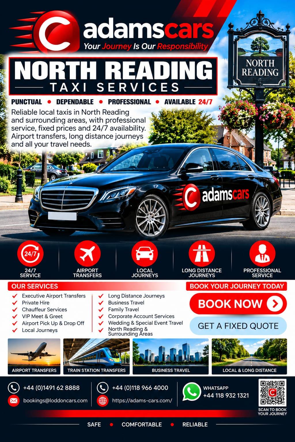 North Reading taxi service by Adam Cars Taxi Company.