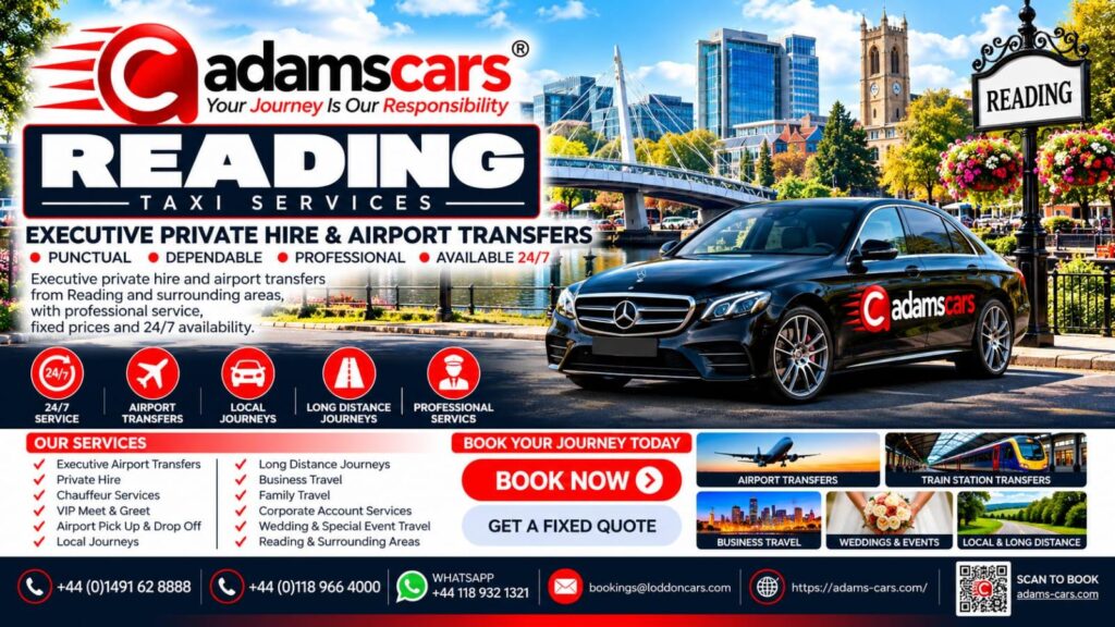 Reading taxi service for local journeys and pre-booked transport