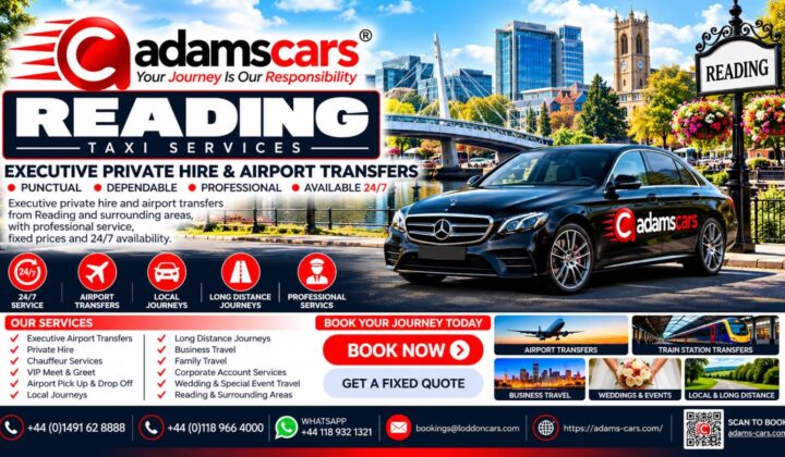 Reading taxi service for local journeys and pre-booked transport