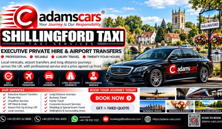Shillingford taxi services by Adam Cars Taxi Company in Oxfordshire.
