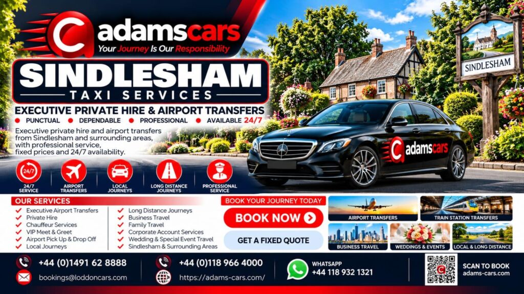 Sindlesham taxi service by Adam Cars Taxi Company for local journeys and travel around Berkshire.