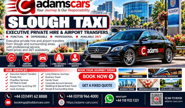 Slough taxi service in Berkshire by Adam Cars Taxi Company.