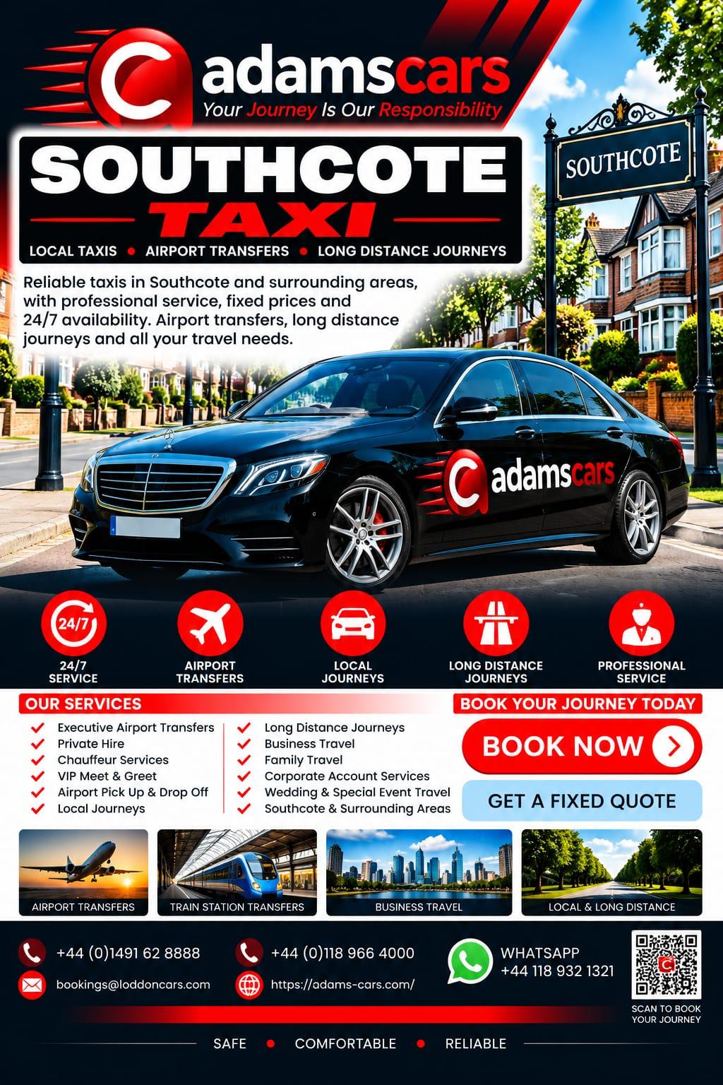 Southcote taxi service in Reading by Adam Cars Taxi Company.