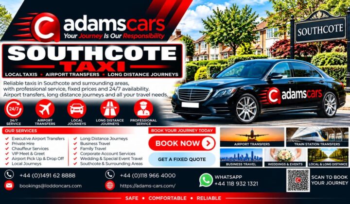 Southcote taxi service in Reading by Adam Cars Taxi Company.