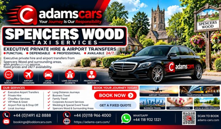 Spencers Wood taxi service by Adam Cars Taxi Company for local journeys and travel around Reading and Berkshire.