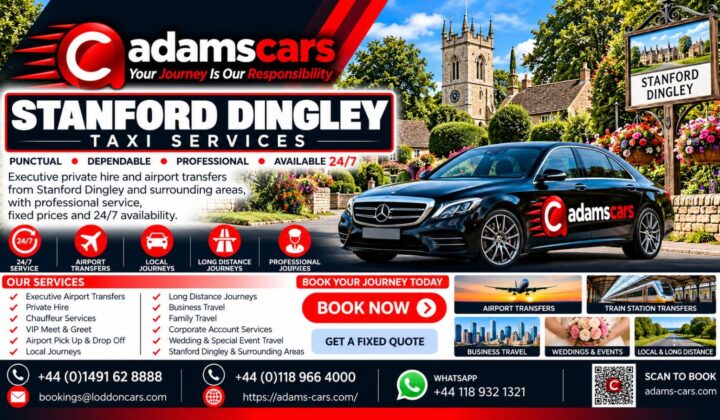 Stanford Dingley taxi service by Adam Cars Taxi Company for local journeys and travel to Reading and nearby Berkshire destinations.