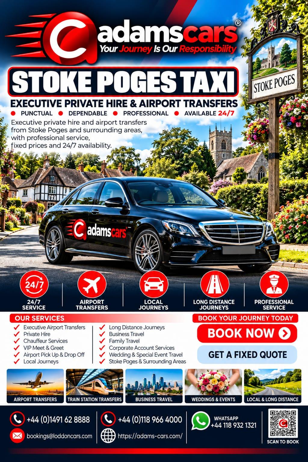 Stoke Poges taxi service in Buckinghamshire by Adam Cars Taxi Company.