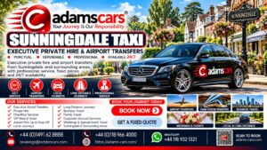 Sunningdale taxi service in Berkshire by Adam Cars Taxi Company.