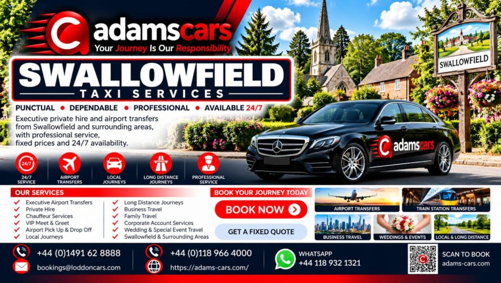 Swallowfield taxi service by Adam Cars Taxi Company for local journeys and travel around Berkshire.