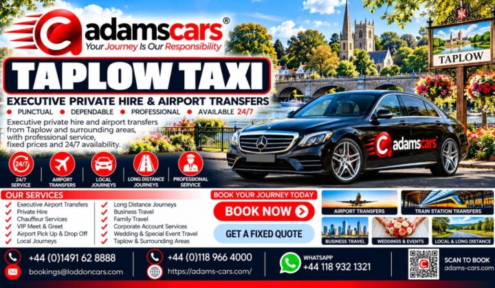 Taplow taxi service in Buckinghamshire by Adam Cars Taxi Company.