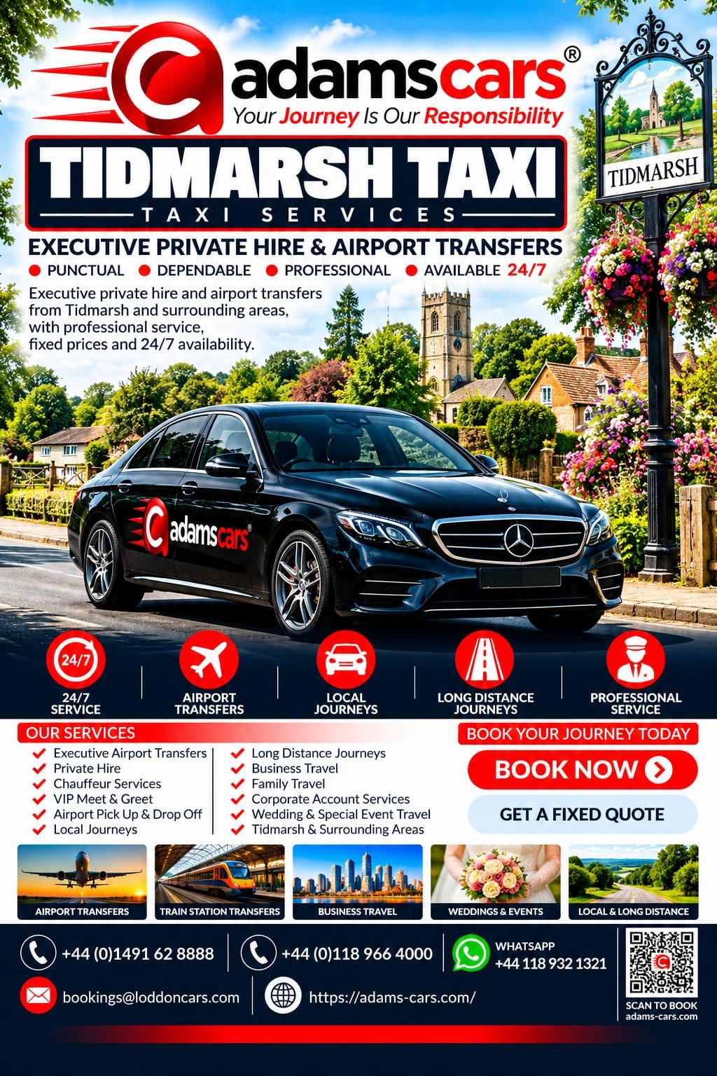 Tidmarsh taxi service by Adam Cars Taxi Company in Berkshire.