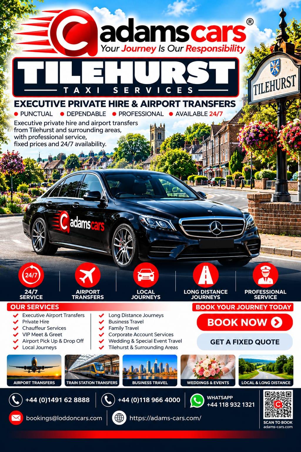 Tilehurst taxi service for local journeys and pre-booked transport