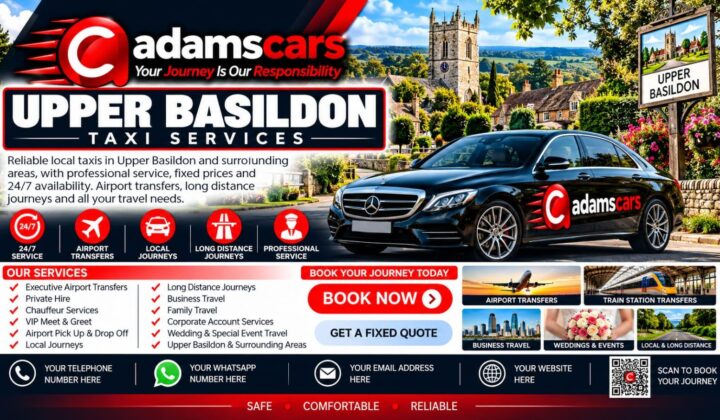 Upper Basildon taxi service by Adam Cars Taxi Company for local journeys and travel to Reading and surrounding West Berkshire destinations.