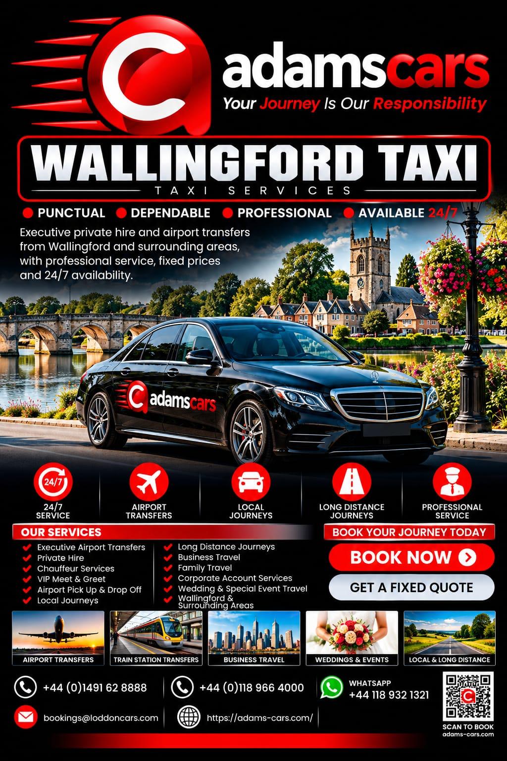 Wallingford taxi services by Adam Cars Taxi Company in Oxfordshire.
