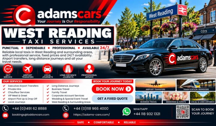 West Reading taxi service by Adam Cars Taxi Company.